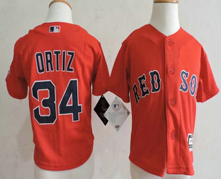 Toddler Boston Red Sox #34 David Ortiz Red Cool Base Baseball Jersey