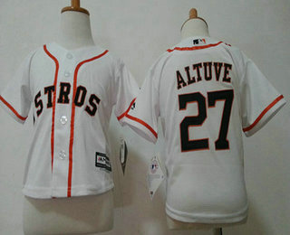 Toddler Houston Astros #27 Jose Altuve White Home MLB Baseball Jersey