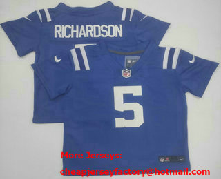 Toddler Indianapolis Colts #5 Anthony Richardson Blue 2022 Vapor Stitched Jersey