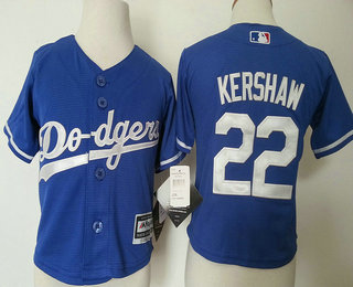 Toddler Los Angeles Dodgers #22 Clayton Kershaw Blue MLB Baseball Jersey