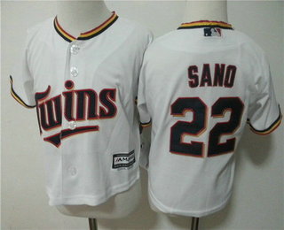 Toddler Minnesota Twins #22 Miguel Sano White Home MLB Baseball Jersey