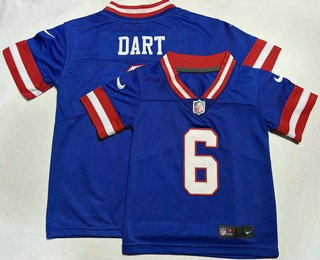 Toddler New York Giants #6 Jaxson Dart Limited Blue Classic Vapor Jersey