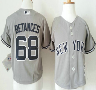 Toddler New York Yankees #68 Dellin Betances Away Road 2015 MLB Cool Base Jersey