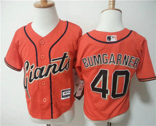 Toddler San Francisco Giants #40 Madison Bumgarner Orange MLB Baseball Jersey