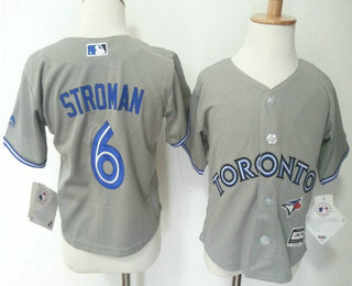 Toddler Toronto Blue Jays #6 Marcus Stroman Gray Road MLB Baseball Jersey
