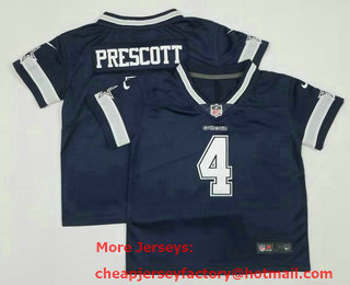 Toddlers Dallas Cowboys #4 Dak Prescott Navy Blue 2021 Vapor Untouchable Stitched Nike Limited Jersey