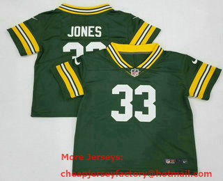 Toddlers Green Bay Packers #33 Aaron Jones Green 2022 Vapor Untouchable Stitched NFL Nike Throwback Limited Jersey