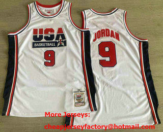 USA Basketball 1992 Olympic Dream Team #9 Michael Jordan 1992 White Hardwood Classics Soul AU Throwback Jersey