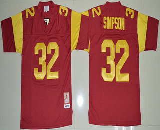 USC Trojans #32 O.J Simpson Red Throwbck Jersey