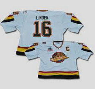 Vancouver Canucks #16 LINDEN White CCM Jersey