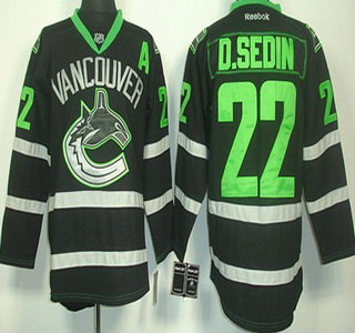 Vancouver Canucks #22 Daniel Sedin 2012 Black Ice Jersey