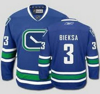 Vancouver Canucks #3 Bieksa Blue Third Jersey