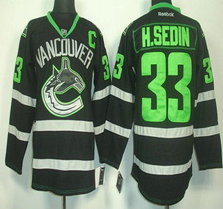 Vancouver Canucks #33 Henrik Sedin 2012 Black Ice Jersey