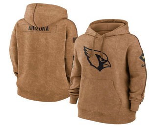 Women's Arizona Cardinals 2023 Brown Salute to Service Pullover Hoodie