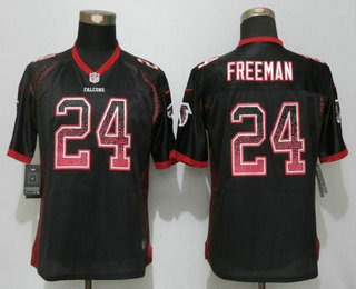 Women's Atlanta Falcons #24 Devonta Freeman Black Drift Stitched NFL Nike Fashion Jersey