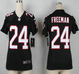 Women's Atlanta Falcons #24 Devonta Freeman Black Retired Player NFL Nike Game Jersey