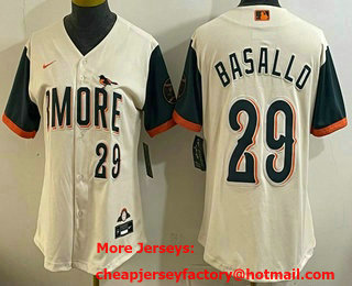 Women's Baltimore Orioles #29 Samuel Basallo Cream 2026 City Connect Stadium Jersey