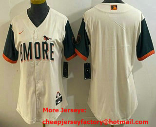 Women's Baltimore Orioles Blank Cream 2026 City Connect Stadium Jersey