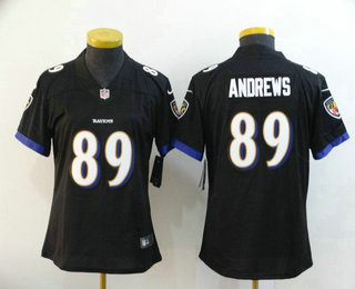 Women's Baltimore Ravens #89 Mark Andrews Black 2017 Vapor Untouchable Stitched NFL Nike Limited Jersey