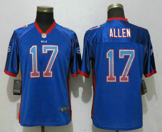 Women's Buffalo Bills #17 Josh Allen Blue Drift Stitched NFL Nike Fashion Elite Jersey