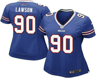 Women's Buffalo Bills #90 Shaq Lawson Royal Blue Team Color Elite Jersey