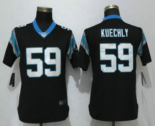 Women's Carolina Panthers #59 Luke Kuechly Black 2017 Vapor Untouchable Stitched NFL Nike Limited Jersey
