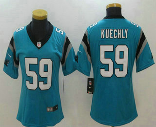 Women's Carolina Panthers #59 Luke Kuechly Light Blue 2017 Vapor Untouchable Stitched NFL Nike Limited Jersey