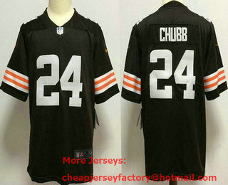 Women's Cleveland Browns #24 Nick Chubb Limited Brown Vapor Jersey