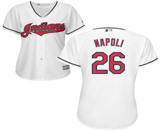 Women's Cleveland Indians #26 Mike Napoli White Home Cool Base Baseball Jersey