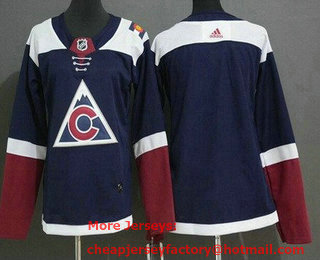 Women's Colorado Avalanche Blank Navy Alternate Stitched Jersey