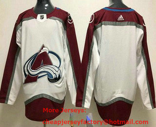 Women's Colorado Avalanche Blank White Stitched Jersey