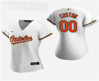 Women's Custom Baltimore Orioles 2020 White Home Replica Jersey