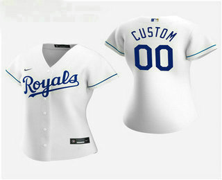 Women's Custom Kansas City Royals 2020 White Home Replica Jersey