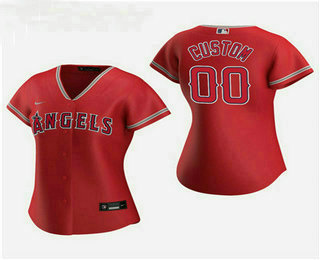 Women's Custom Los Angeles Angels 2020 Red Alternate Replica Jersey