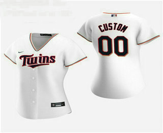 Women's Custom Minnesota Twins 2020 White Home Replica Jersey