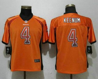 Women's Denver Broncos #4 Keenum Orange Drift Stitched NFL Nike Fashion Elite Jersey