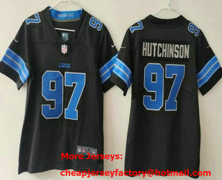 Women's Detroit Lions #97 Aidan Hutchinson Limited Black 2024 Vapor Jersey