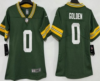 Women's Green Bay Packers #0 Matthew Golden Limited Green Vapor Jersey