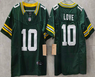 Women's Green Bay Packers #10 Jordan Love Limited FUSE Green Vapor Jersey