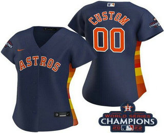 Women's Houston Astros Customized Navy 2022 World Series Champions Team Logo Cool Base Jersey