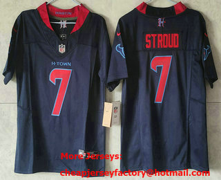 Women's Houston Texans #7 CJ Stroud Limited Navy Alternate 2024 FUSE Vapor Jersey