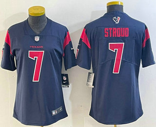 Women's Houston Texans #7 CJ Stroud Navy Blue New 2019 Color Rush Stitched NFL Nike Limited Jersey