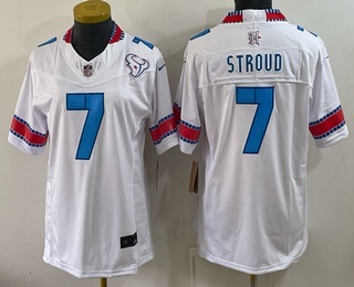 Women's Houston Texans #7 CJ Stroud White 2026 FUSE Rivalries Collection Limited Stitched Jersey