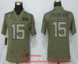 Women's Jacksonville Jaguars #15 Gardner Minshew II NEW Olive 2019 Salute To Service Stitched NFL Nike Limited Jersey