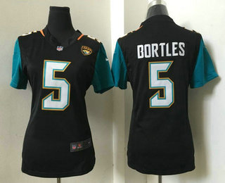 Women's Jacksonville Jaguars #5 Blake Bortles Black Alternate Stitched NFL Nike Game Jersey