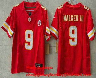 Women's Kansas City Chiefs #9 Kenneth Walker III Limited Red Vapor Jersey