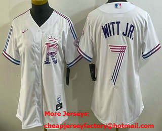 Women's Kansas City Royals #7 Bobby Witt Jr White 2026 City Connect Stadium Jersey