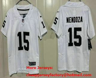 Women's Las Vegas Raiders #15 Fernando Mendoza Limited White Vapor Jersey