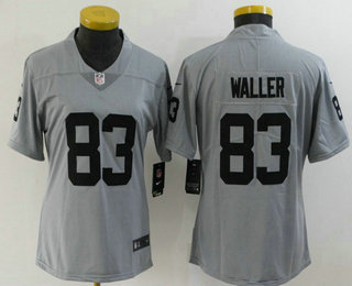 Women's Las Vegas Raiders #83 Darren Waller Nike Gray Gridiron 2018 Vapor Untouchable NFL Gray Limited Jersey