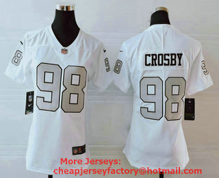 Women's Las Vegas Raiders #98 Maxx Crosby White 2016 Color Rush Stitched NFL Nike Limited Jersey